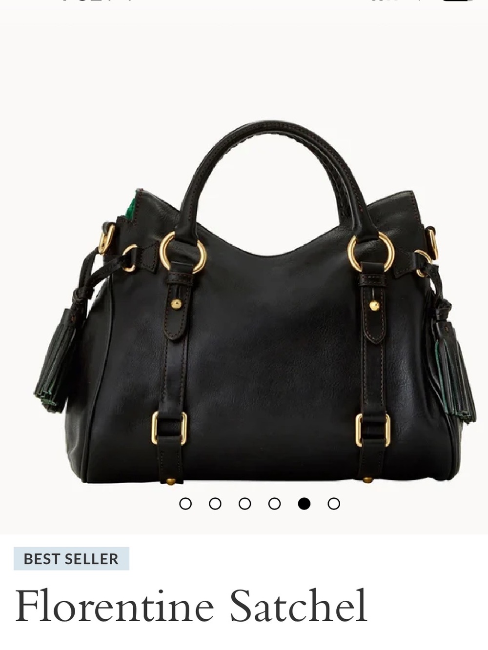 Dooney & Bourke Black Florentine Satchel (large) with Gold Hardware